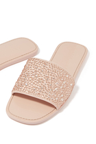 All That Glitters Flat Leather Slides